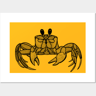 Cute Crab Drawing - ghost crab design Posters and Art